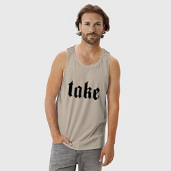 Майка мужская хлопок Тейк - сленг, цвет: миндальный — фото 2