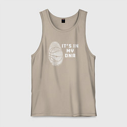 Майка мужская хлопок Баскетбол в моей днк, цвет: миндальный