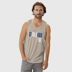 Майка мужская хлопок Dallas in, цвет: миндальный — фото 2