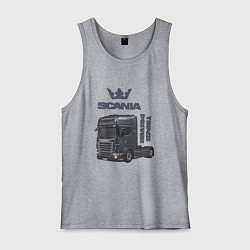 Майка мужская хлопок Скания truck driver, цвет: меланж