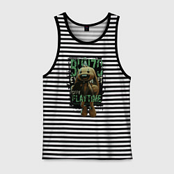 Майка мужская хлопок Кролик Бонзо из Poppy Playtime, цвет: черная тельняшка