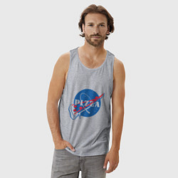 Майка мужская хлопок Пицца, цвет: меланж — фото 2