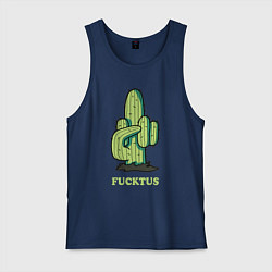 Майка мужская хлопок Cactus - fucktus, цвет: тёмно-синий