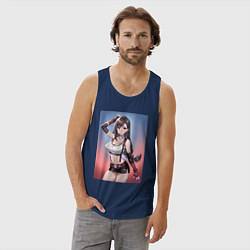 Майка мужская хлопок Тифа Локхарт из Final Fantasy VII, цвет: тёмно-синий — фото 2