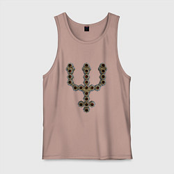 Майка мужская хлопок Astrological symbol planet neptune metal antique, цвет: пыльно-розовый