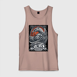 Майка мужская хлопок Metallica - Michigan playbill Grand rapids, цвет: пыльно-розовый