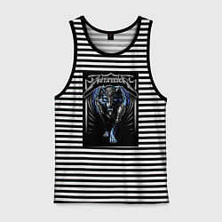 Майка мужская хлопок Metallica thrash metal style - wolf, цвет: черная тельняшка