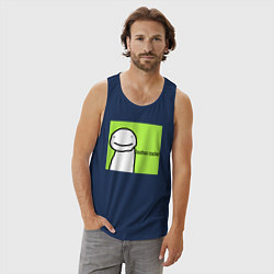 Майка мужская хлопок Dream boohoo cracker Minecraft, цвет: тёмно-синий — фото 2