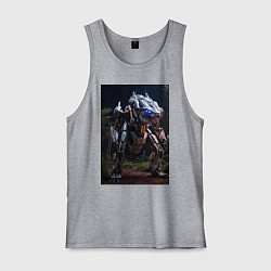 Майка мужская хлопок Робот в стиле Horizon, цвет: меланж