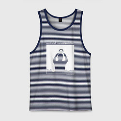 Майка мужская хлопок Depeche Mode world violation, цвет: синяя тельняшка