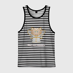 Майка мужская хлопок Твой ангел хранитель, цвет: черная тельняшка