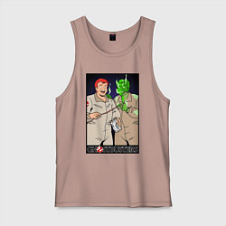 Майка мужская хлопок Ghostbusters - Ray and his clone ghost, цвет: пыльно-розовый