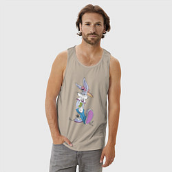 Майка мужская хлопок Bugs Bunny in the sneakers, цвет: миндальный — фото 2