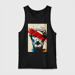 Майка мужская хлопок Штрих на античной статуе, цвет: черный