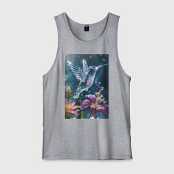 Мужская майка Колибри у цветка