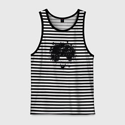 Майка мужская хлопок Spring girl, цвет: черная тельняшка