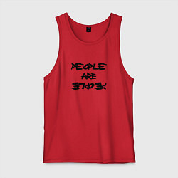 Майка мужская хлопок Depeche Mode - people are people font, цвет: красный