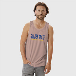 Майка мужская хлопок Golden State basketball, цвет: пыльно-розовый — фото 2