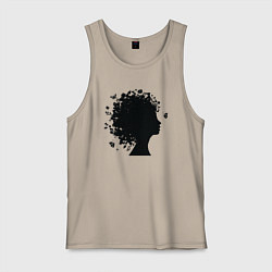 Майка мужская хлопок Весенняя красавица, цвет: миндальный