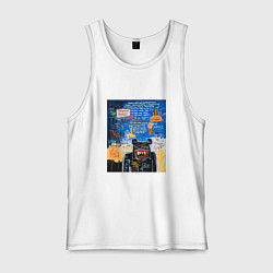 Мужская майка Ярко синее граффити с медведем