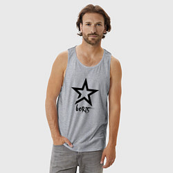 Майка мужская хлопок Boris -star, цвет: меланж — фото 2
