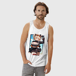 Майка мужская хлопок Burnice White Zenless Zone Zero, цвет: белый — фото 2