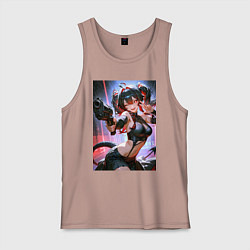 Мужская майка Девушка-демон с пистолетом