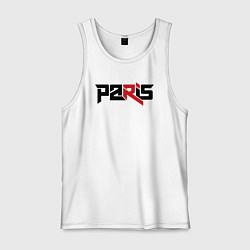 Майка мужская хлопок Paris, цвет: белый