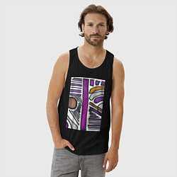 Майка мужская хлопок Фиолетовая композиция, цвет: черный — фото 2