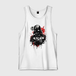 Майка мужская хлопок Дарт Вейдер с ёжиком, цвет: белый