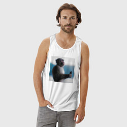 Майка мужская хлопок Важный звонок, цвет: белый — фото 2