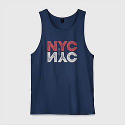 Майка мужская хлопок NYC coordinates, цвет: тёмно-синий
