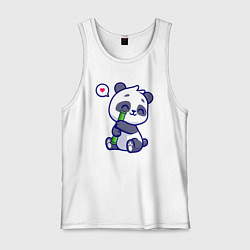 Майка мужская хлопок Lovely panda, цвет: белый