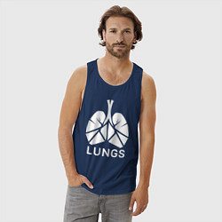 Майка мужская хлопок Легкие сигментарно, цвет: тёмно-синий — фото 2