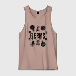 Майка мужская хлопок Микробы вирусы и бактерии, цвет: пыльно-розовый