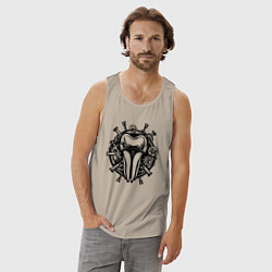 Майка мужская хлопок Зуб в механике, цвет: миндальный — фото 2