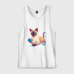 Мужская майка Игривый сиамский котик