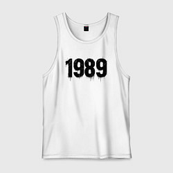 Майка мужская хлопок 1989 год расшерканый, цвет: белый