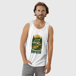 Майка мужская хлопок Камчатка туристические места России, цвет: белый — фото 2