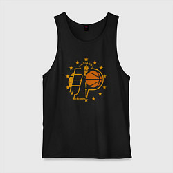 Майка мужская хлопок Indiana Pacers stars, цвет: черный