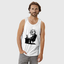 Майка мужская хлопок Офисный планктон как есть, цвет: белый — фото 2