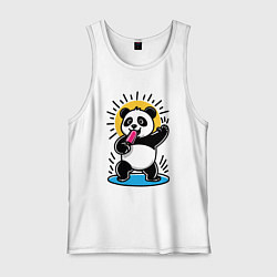 Мужская майка Панда с мороженым в стиле комикса