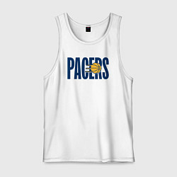 Майка мужская хлопок Pacers ball, цвет: белый