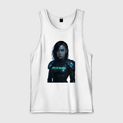 Майка мужская хлопок Билли Айлиш в космическом костюме, цвет: белый