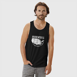 Майка мужская хлопок Bridges logo, цвет: черный — фото 2