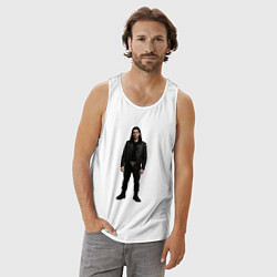 Майка мужская хлопок Bones во весь рост, цвет: белый — фото 2