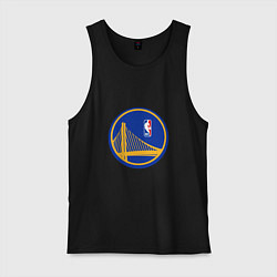 Майка мужская хлопок Голден Стэйт Уорриорз - логотип, цвет: черный