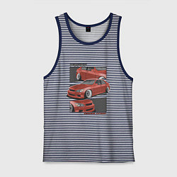 Майка мужская хлопок Toyota Altezza - Lexus IS300 Японский Стиль, цвет: синяя тельняшка