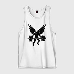 Мужская майка Крылатый силач со штангой