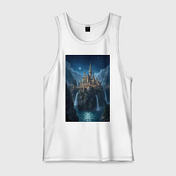 Мужская майка Замок в стиле Хогвартс под звездным небом